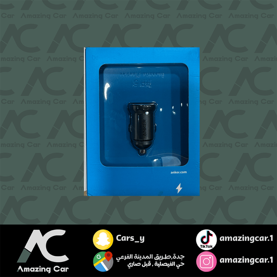 راس شاحن منفذين يو اس بي و يو اس بي اسود Anker