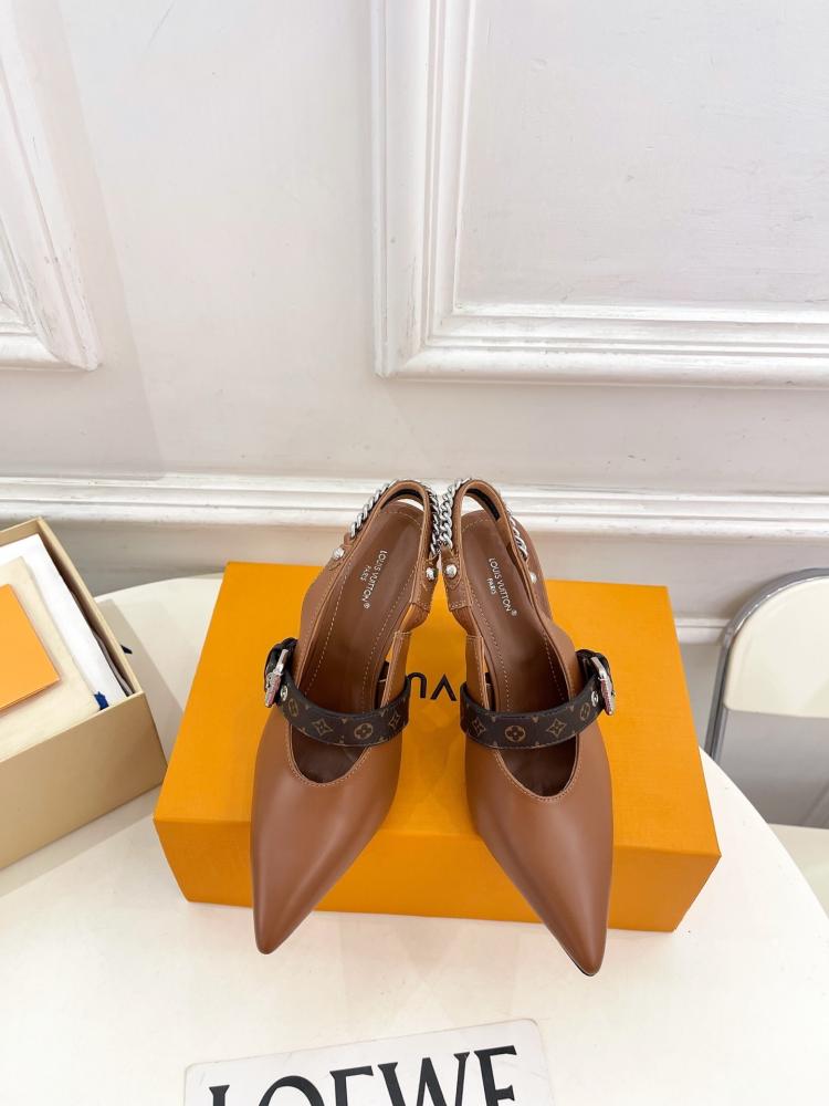 كعب لويس فيتون سلينغباك جملي بسير مونوغرام وسلسلة