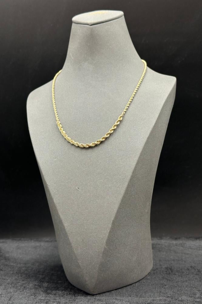 Solid Gold Braided Necklace 18K, weight from 2.5 to 2.6 grams