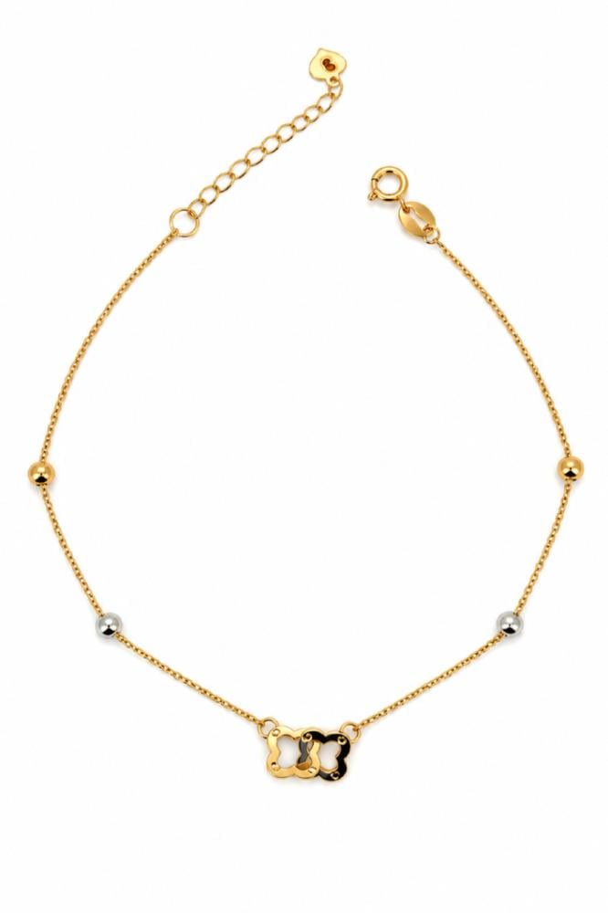 اسوارة وردتين مع كور ذهب صافي ايطالي عيار 18 وزن من 0.6 الى 0.7 جرام