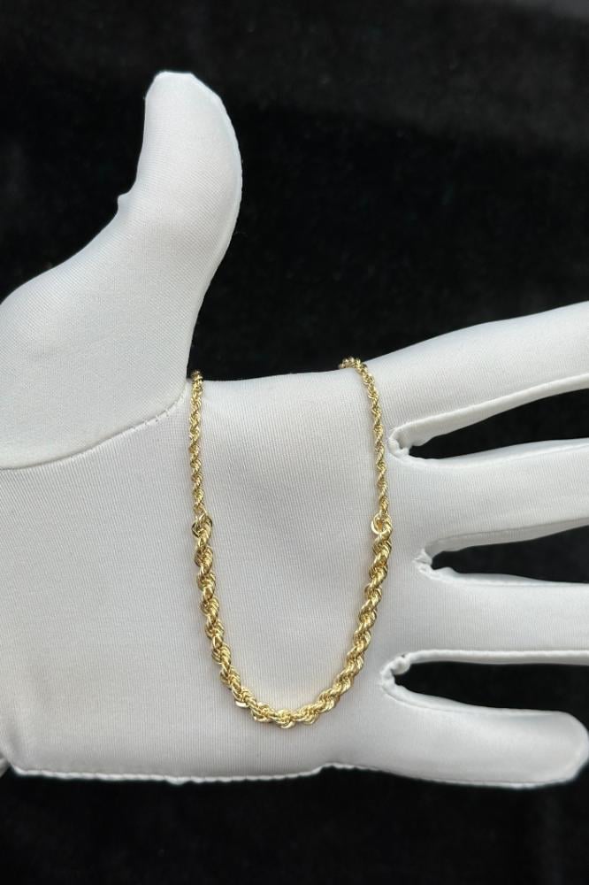 Solid Gold Braided Necklace 18K, weight from 2.5 to 2.6 grams