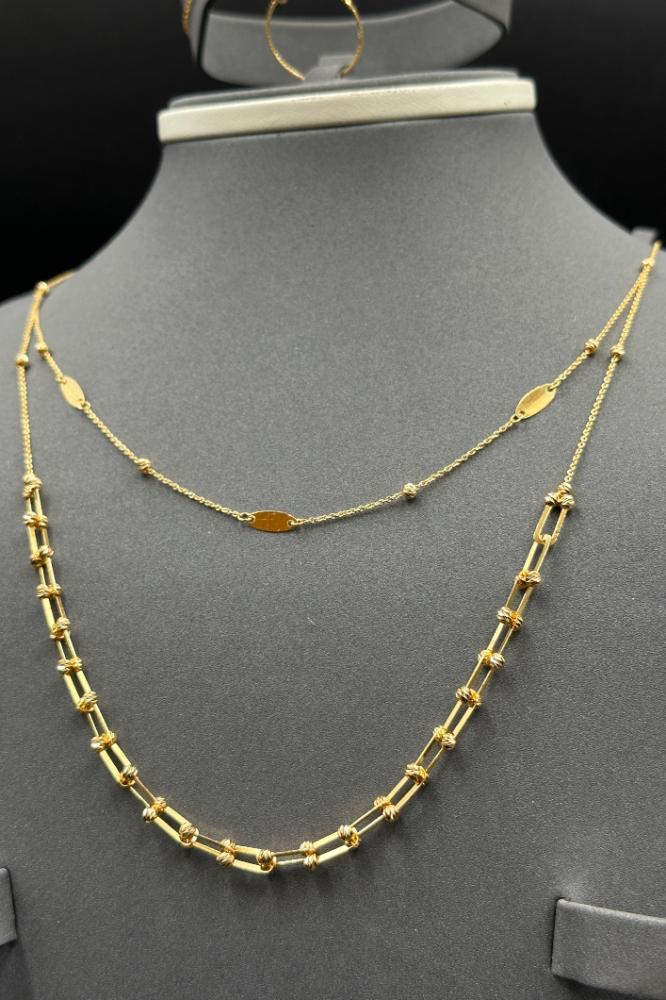 21K solid gold double-layer set, weight 10.1 grams