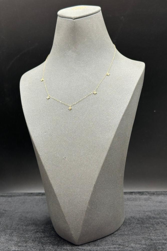 18K Gold Floral Choker – Diamond Design, Weight from 0.5 to 0.6 Grams