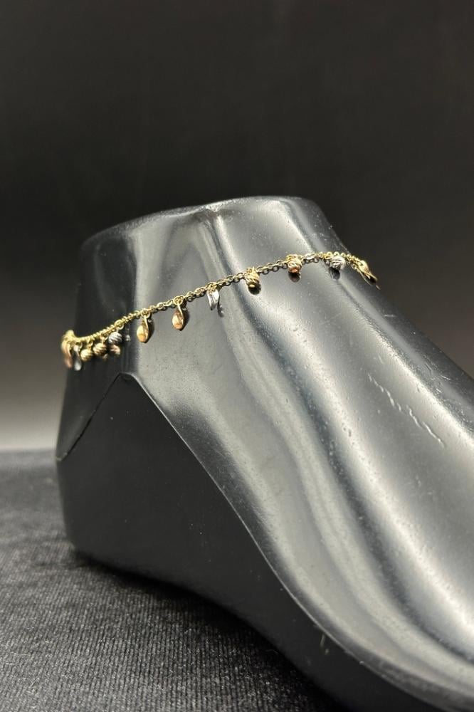 Pure Italian Gold Anklet 18K – Weight 3.3 grams