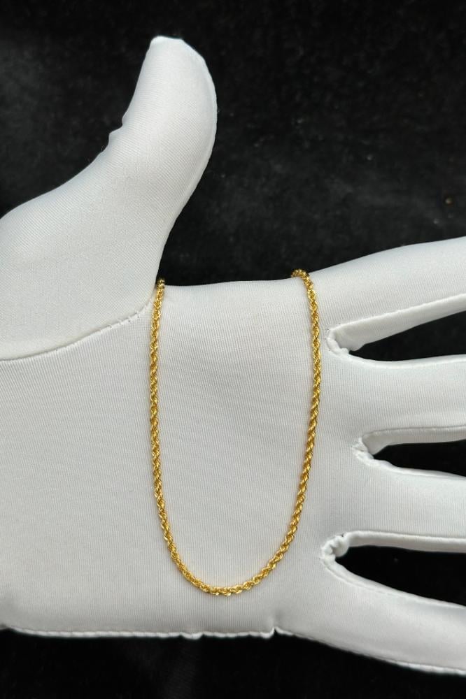 Braided Pure Gold Long Necklace – 21K, 3–4.1g