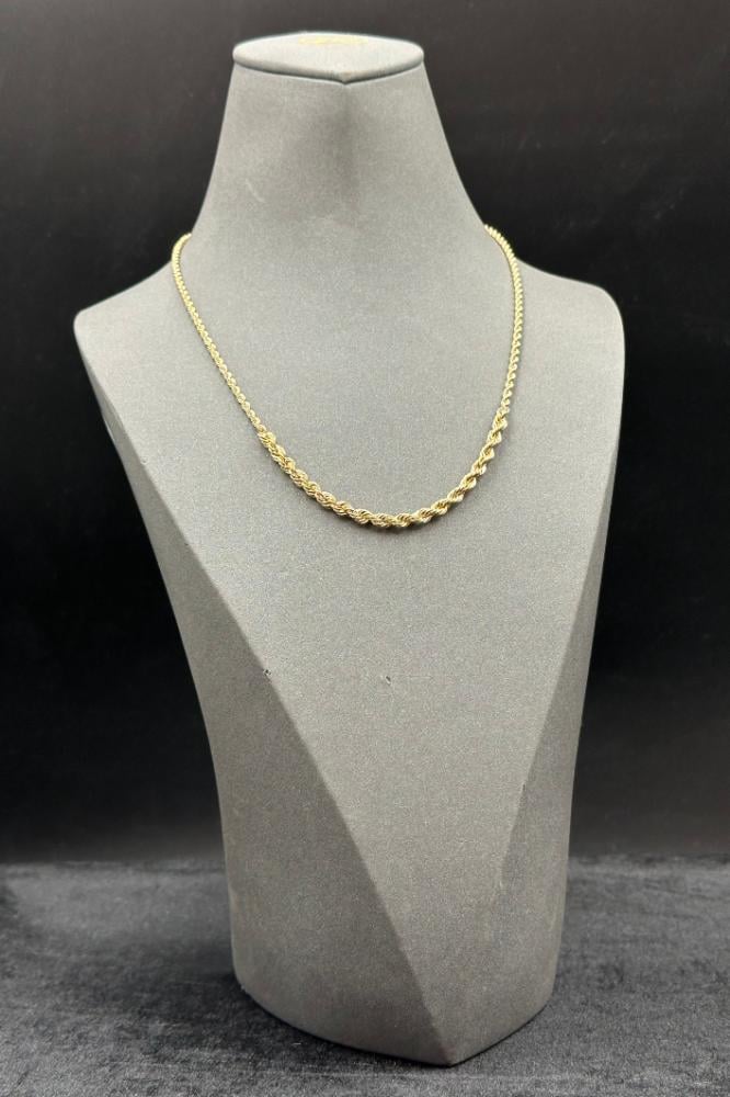 Solid Gold Braided Necklace 18K, weight from 2.5 to 2.6 grams