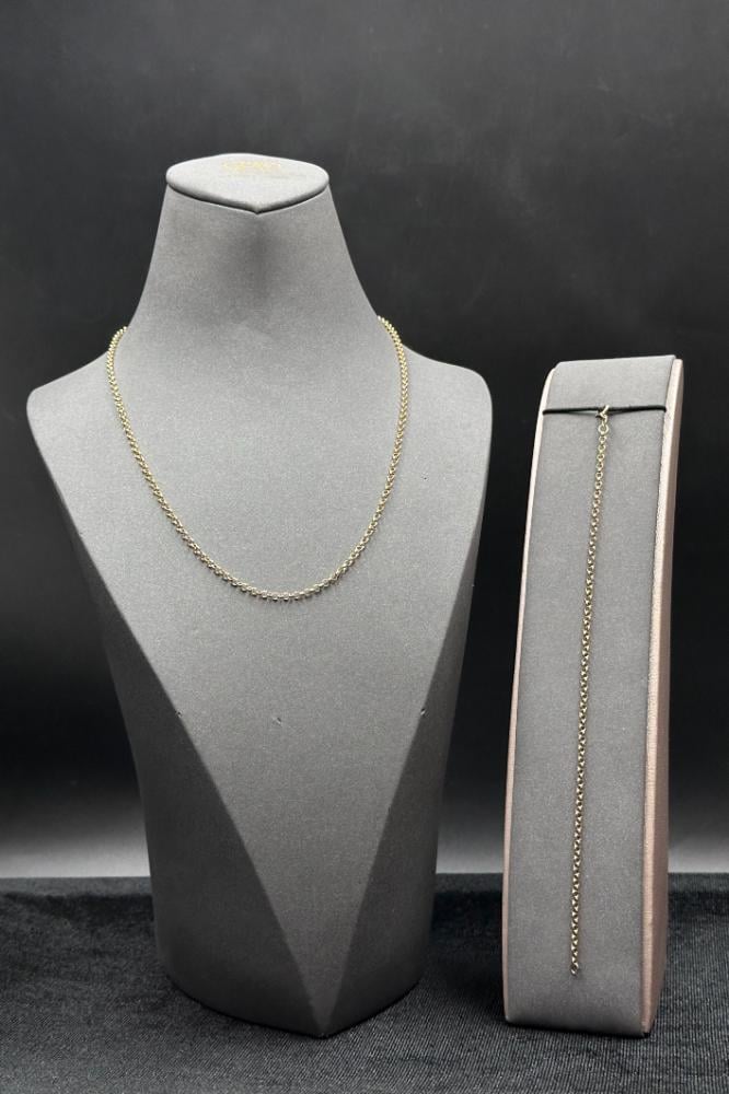 عقد مع اسوارة ذهب صافي ايطالي عيار 18 وزن من 3.1 الى 3.2 جرام