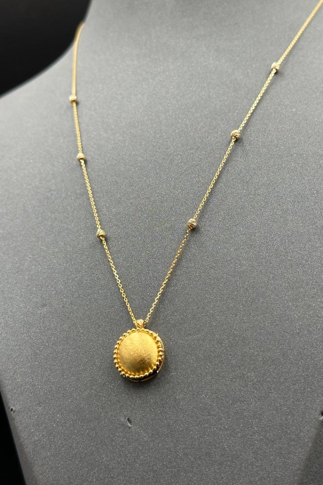 Pure gold round necklace, 21K, weight 2.6 grams