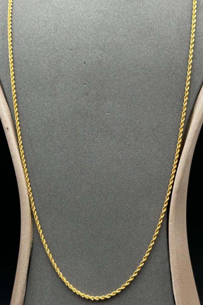 Braided Pure Gold Long Necklace – 21K, 3–4.1g