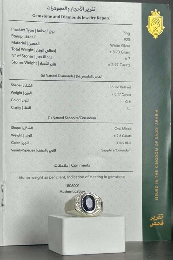 خاتم فضة رجالي 925