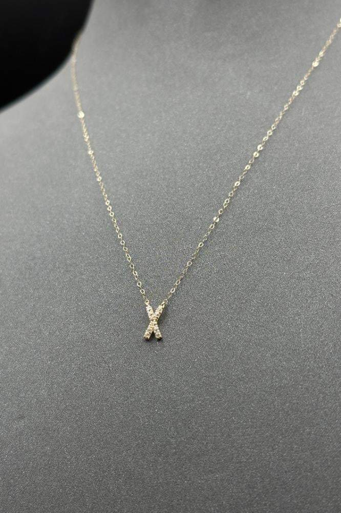 Gold necklace, diamond design, 18K, weight 0.3 grams