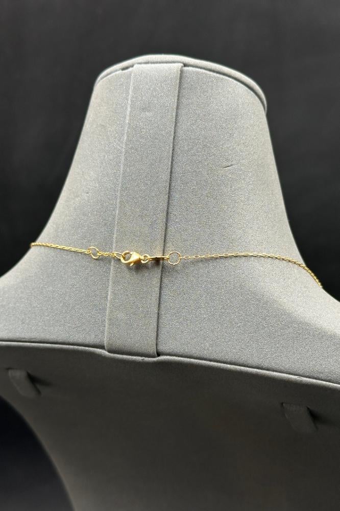 gold bead Long Necklace, 18K weight 11.1 grams