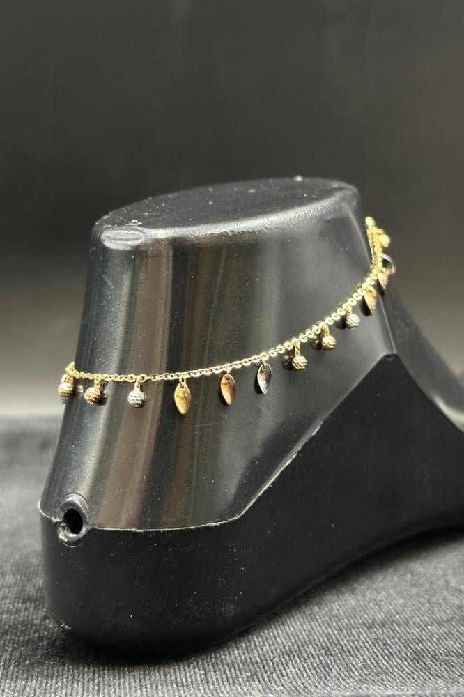 Pure Italian Gold Anklet 18K – Weight 3.3 grams