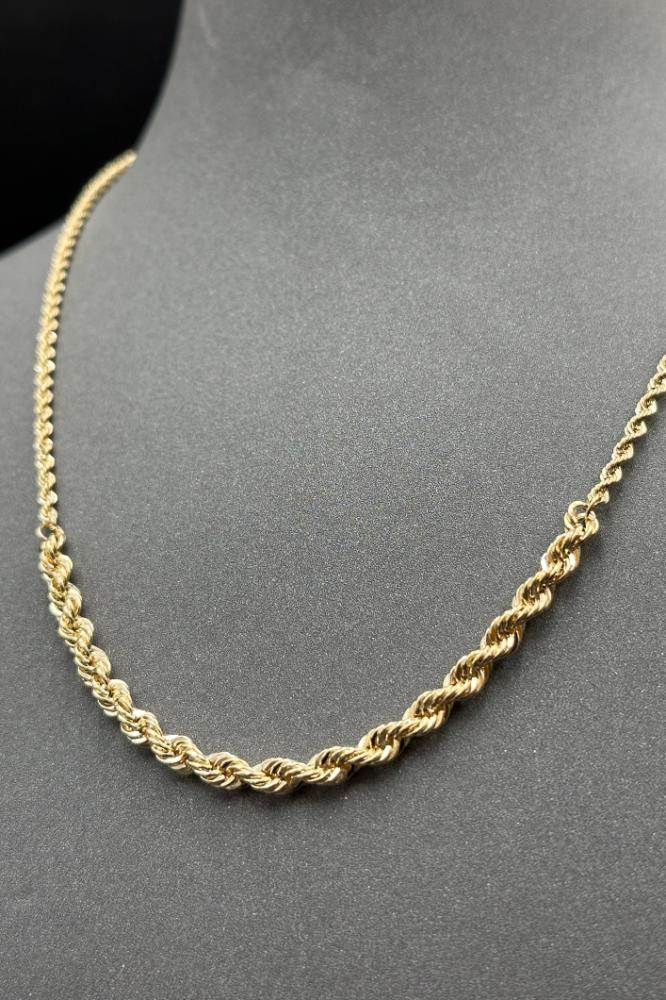 Solid Gold Braided Necklace 18K, weight from 2.5 to 2.6 grams