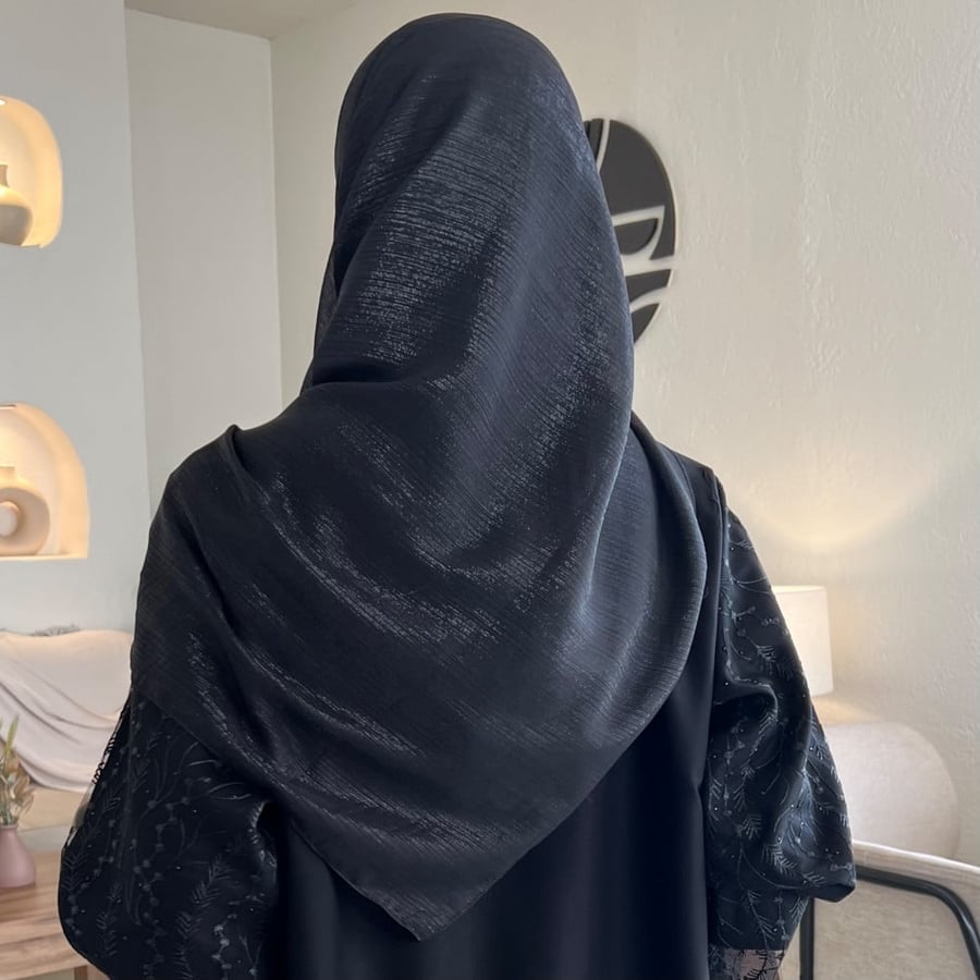 طرحة أسود أورقنزا لامع
