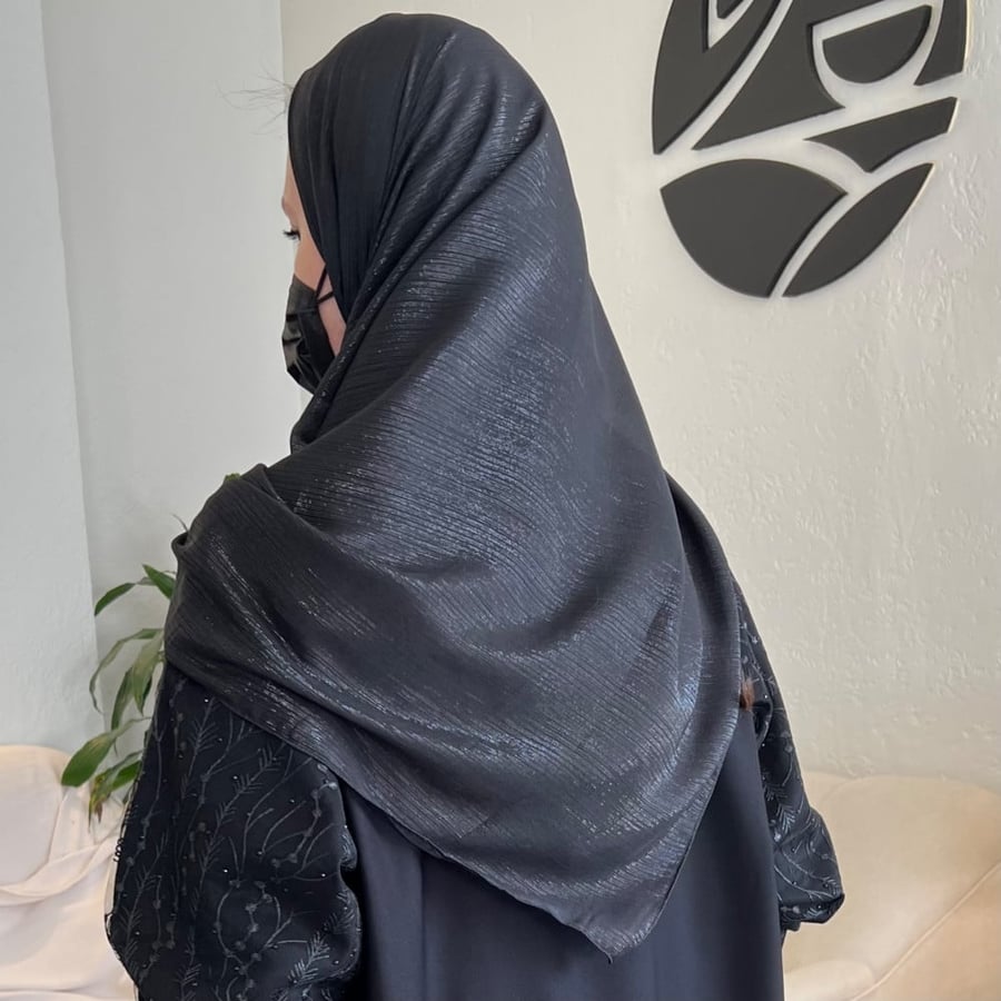 طرحة أسود أورقنزا لامع