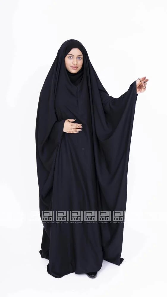 عباية رأس واسعة مغلقة بتصميم فراشة عصري- 1266