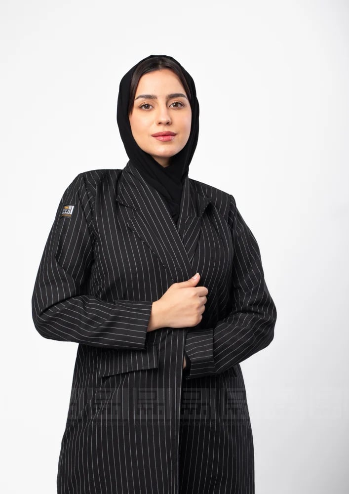 عباية بقماش مقلم ميدي -1366
