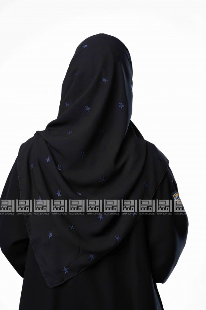 طرحة سوداء مطرزة باللون الكحلي  1121