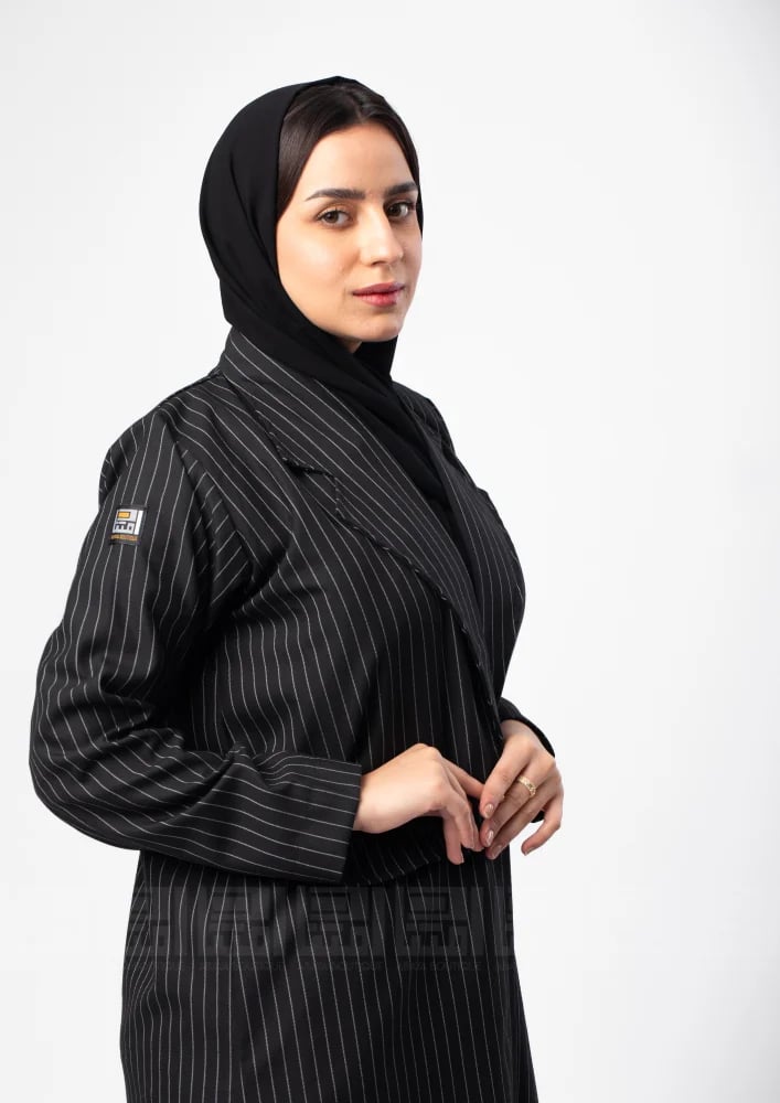 عباية بقماش مقلم ميدي -1366