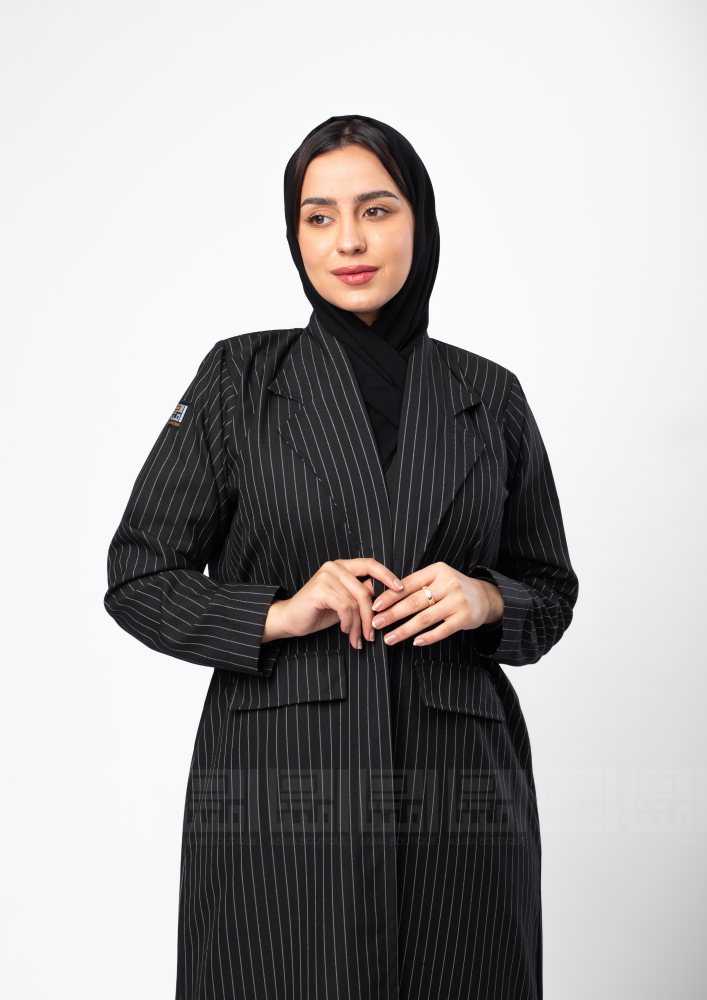 عباية بقماش مقلم ميدي -1366