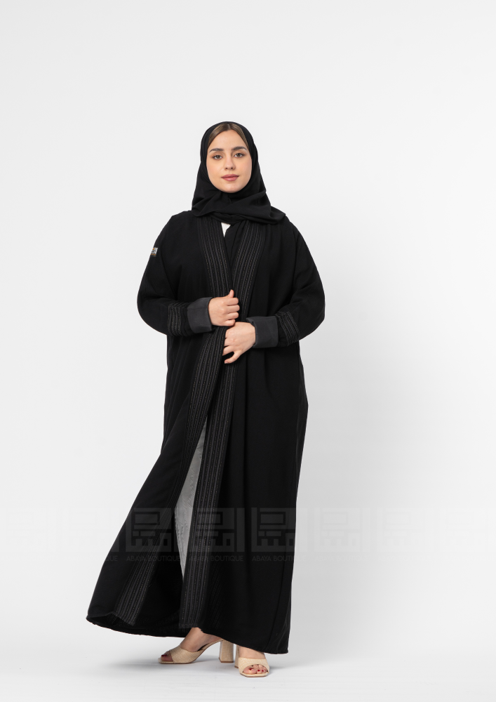 عباية يومية سوداء أنيقة 1216