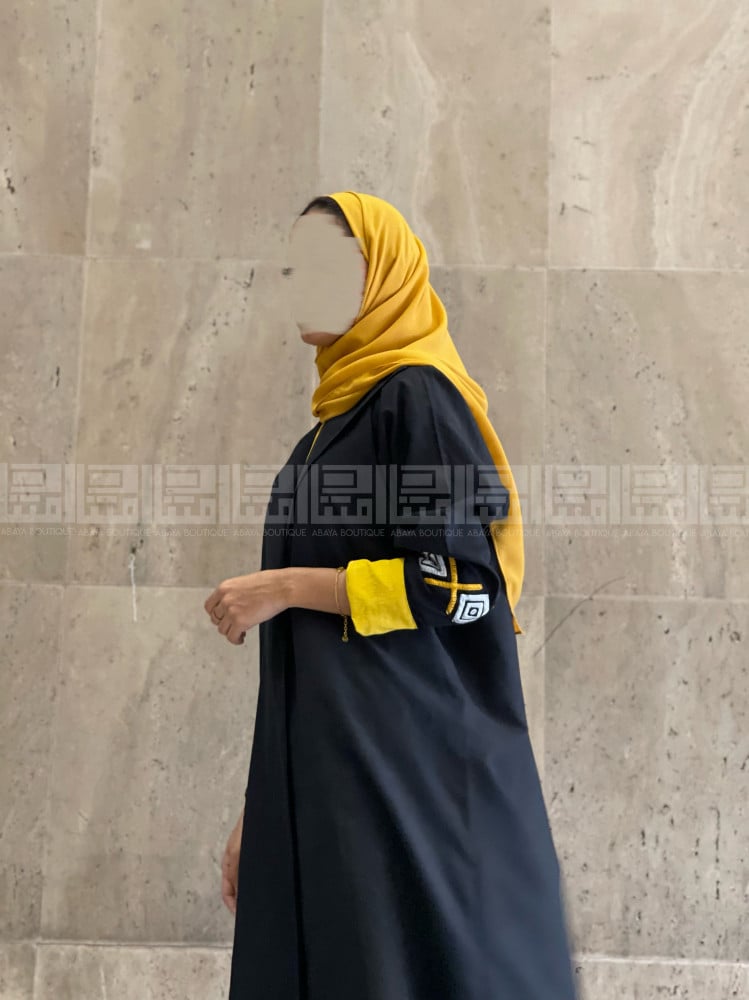 عباية بكم مثني باللون الكموني 1099