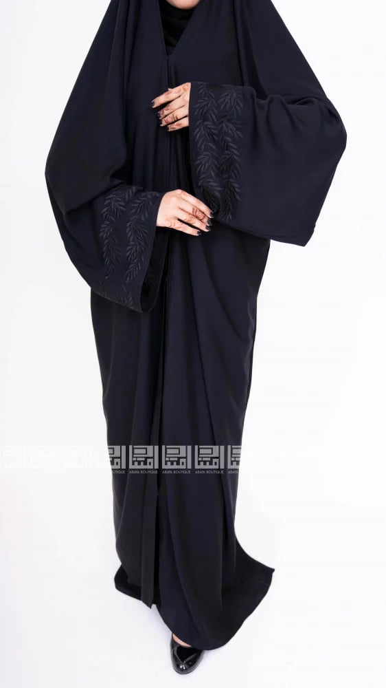 عباية رأس واسعة بتطريز يدوي بالأكمام 1276