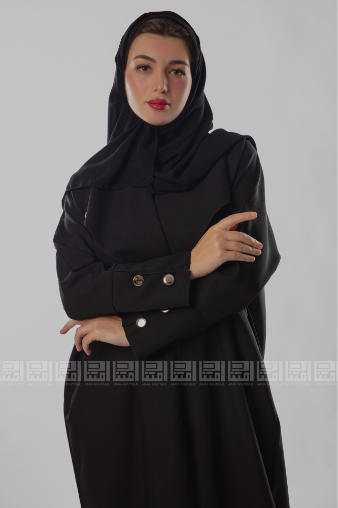 عباية سوداء بأزارير ذهبية 1169