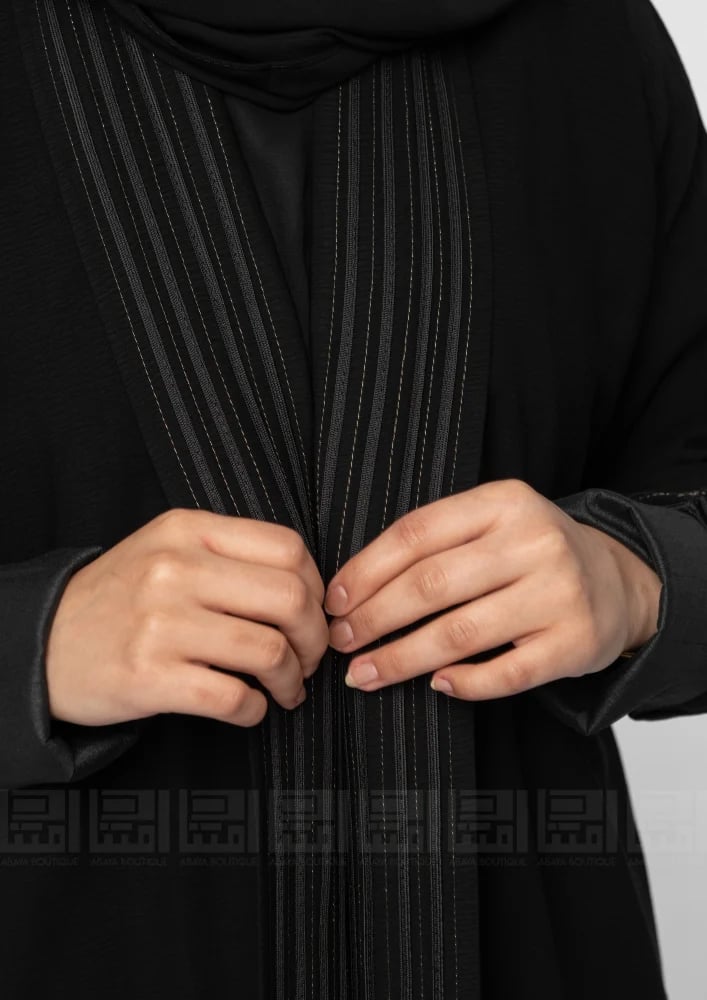 عباية يومية سوداء أنيقة 1216