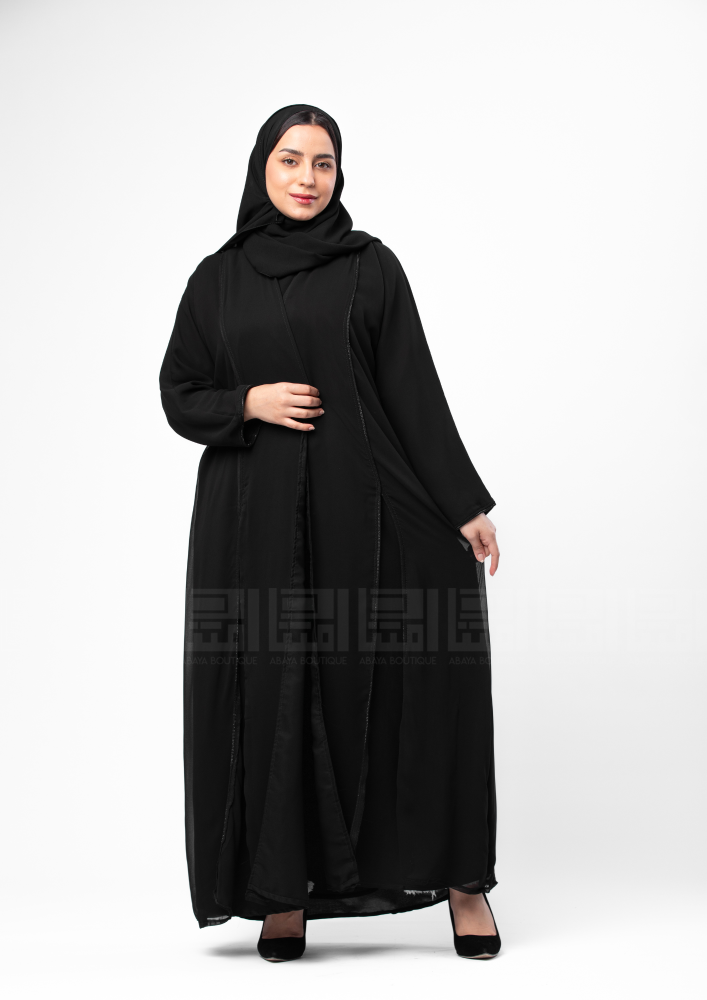 عباية سوداء قماش شيفون - 1358