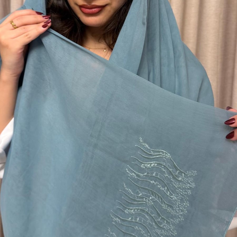 طرحة بوال فزة ازرق