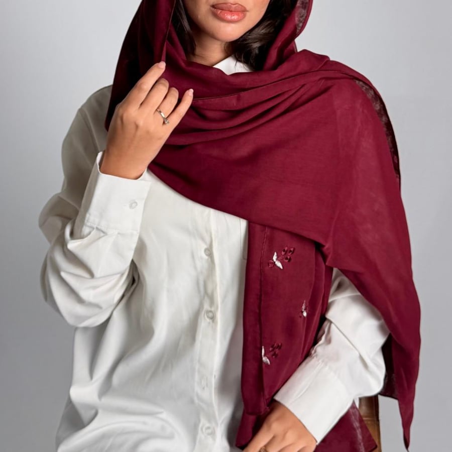 Bawal Suzanne headscarf - red