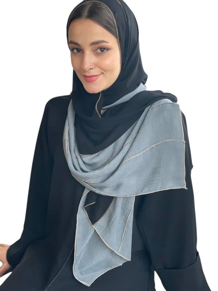 طرحه طرح طرحة بوال حجاب دبل فيس ليزر اسود وسماوي