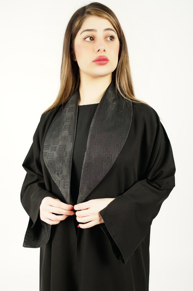 عباية اسود نص كلوش بجاكار