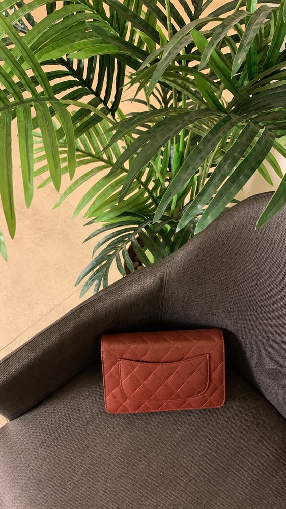 شانيل كروس باق “ذهبي”عنابي cm19.2