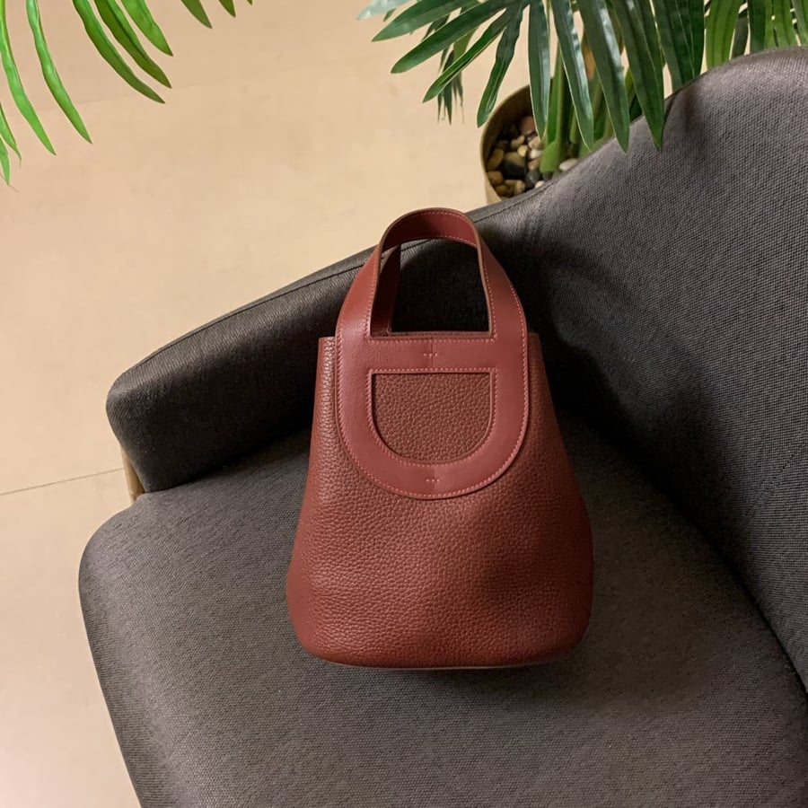 شنطة ايرميز ذا لوب عنابي هارد وير "فضي"مقاس 18cm