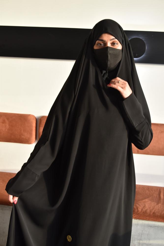 عباية الراس سادة بأكمام طويلة