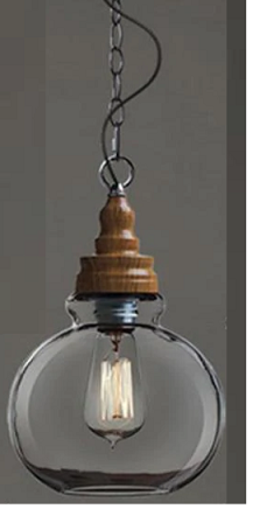 انارة معلقة E27 قزاز شفاف جلاس وود Glass Wood من روسلين