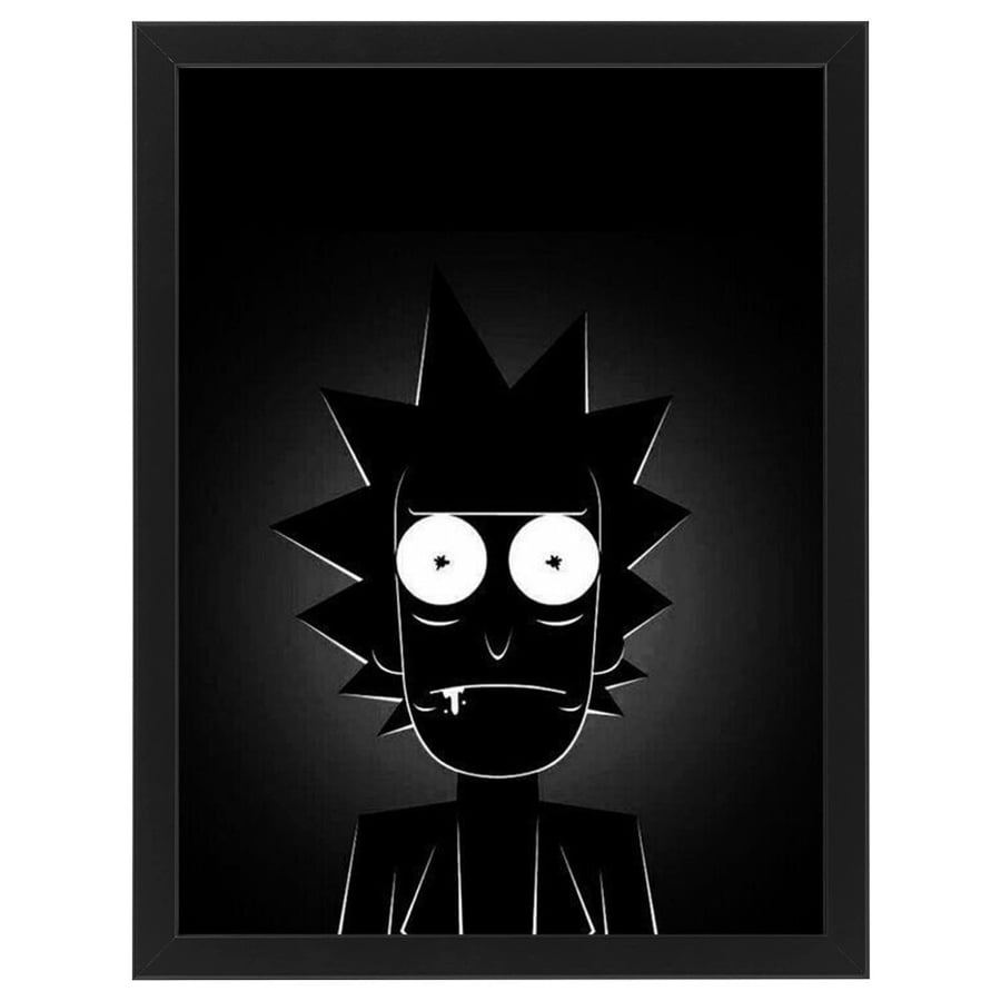 لوحة جدارية فنية Rick and Morty ريك اند مورتي برواز ابيض ، اسود