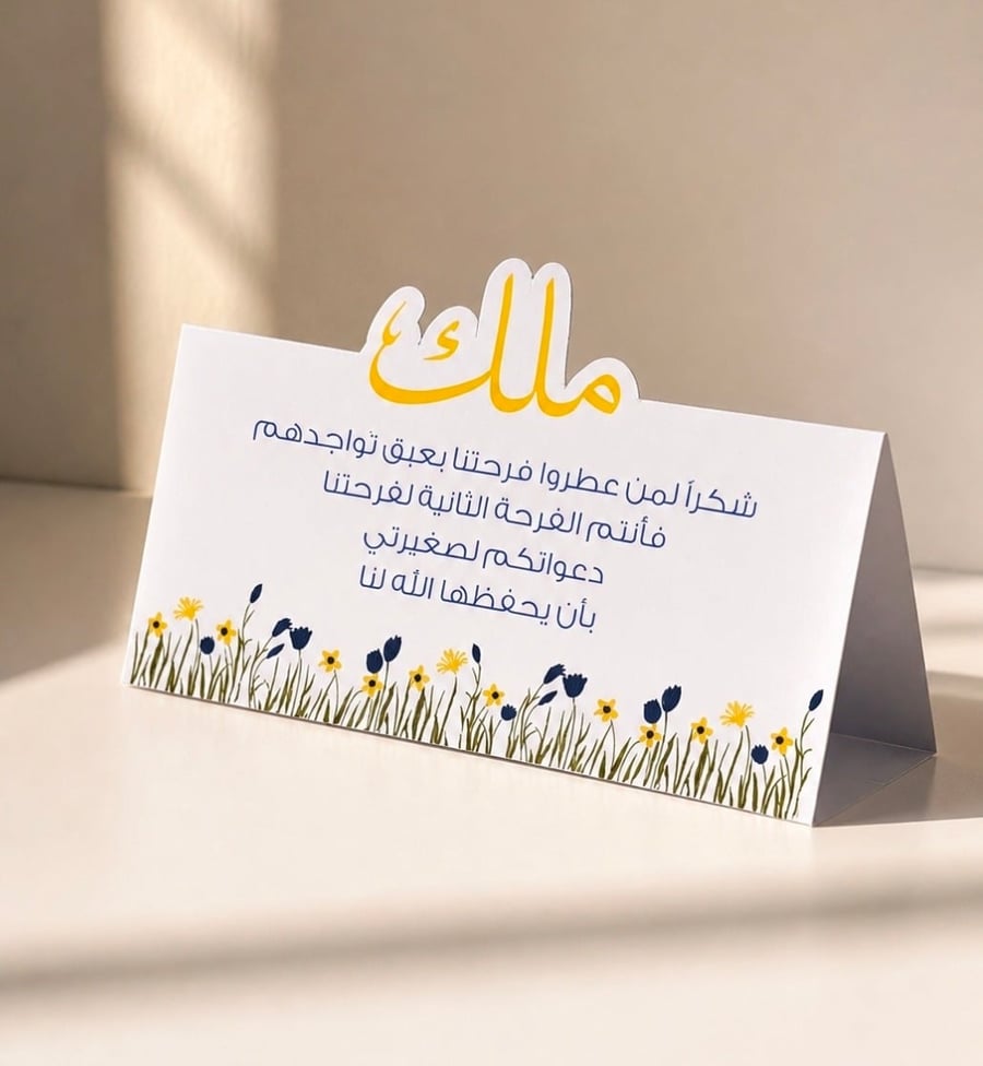كرت طاولة مواليد 01 (تخصيص الاسم)