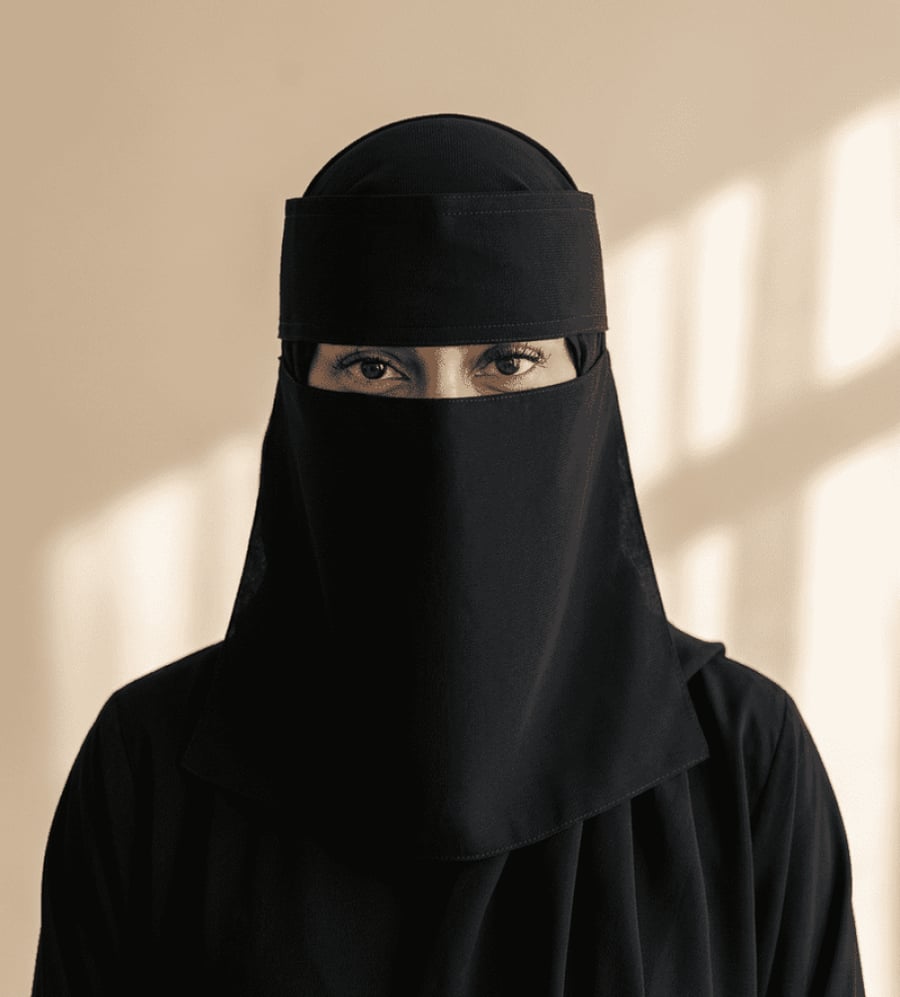 نقاب ملكي مبطن حرير ربط
