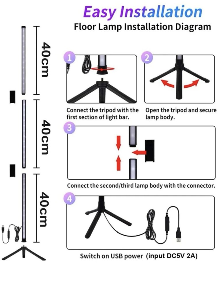 اضاءة Led  زاويه عموديه
