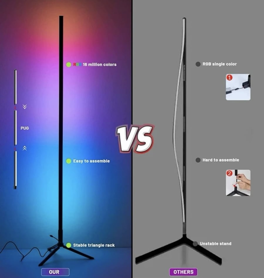 اضاءة Led  زاويه عموديه