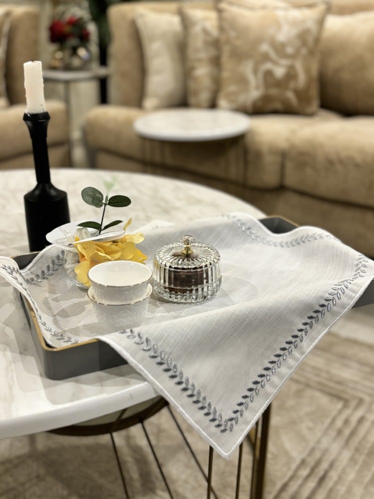مفرش صينيه فضي