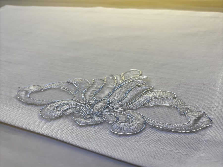 Silver lace plate cover