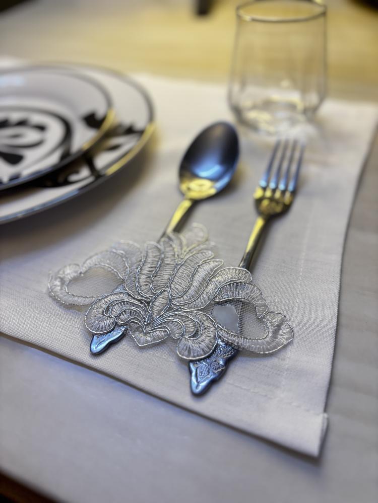 Silver lace plate cover