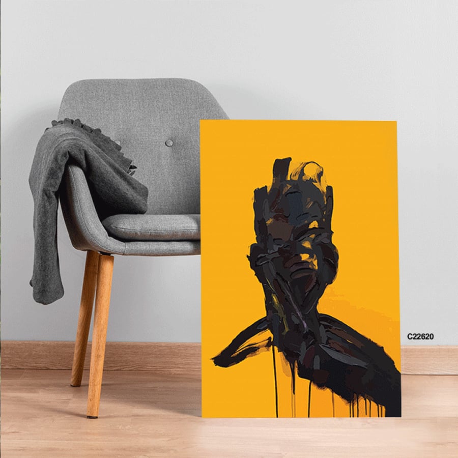 Canvas wall art featuring an abstract human figure in a modern design
