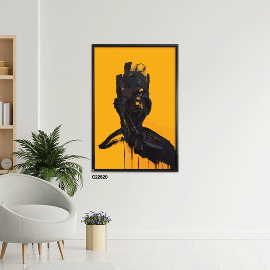 Canvas wall art featuring an abstract human figure in a modern design