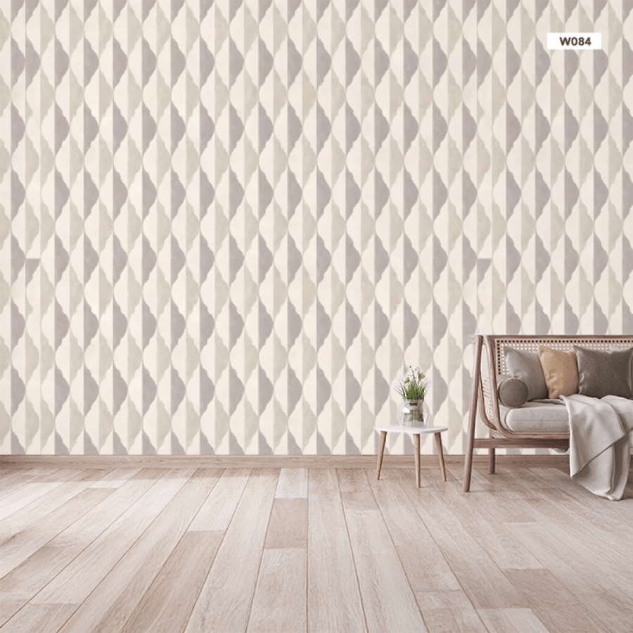ورق جدران- بتصميم هندسي تجريدي بنمط متموج ثلاثي الأبعاد. بتصميم مودرن